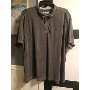 Tommy Bahama Polo Shirt Mens 3XLB/3TGG Grey Golf Casual Aloha Marlin Performance